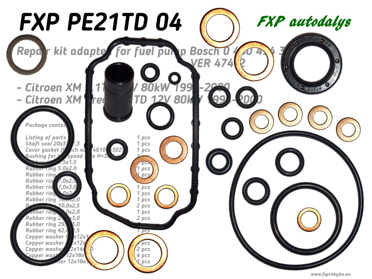 Fuel pompe 0 460 494 386 repair KIT